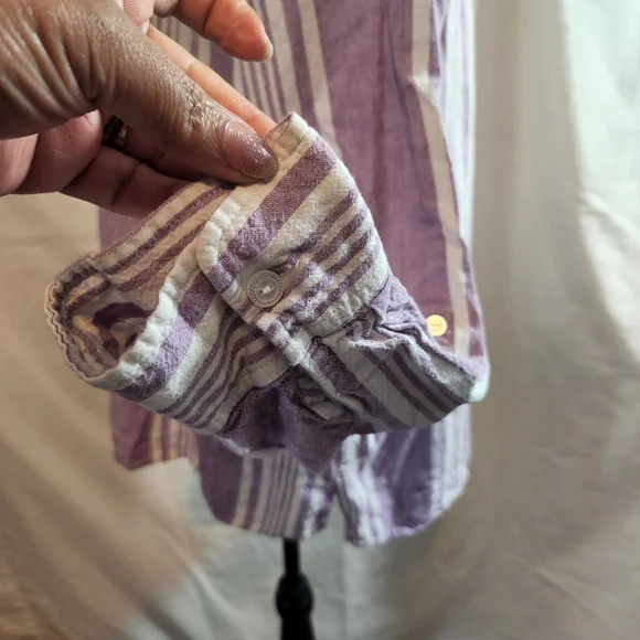 Denim & Co Striped Yarn Dyed Woven Shirt - Picture 6 of 11